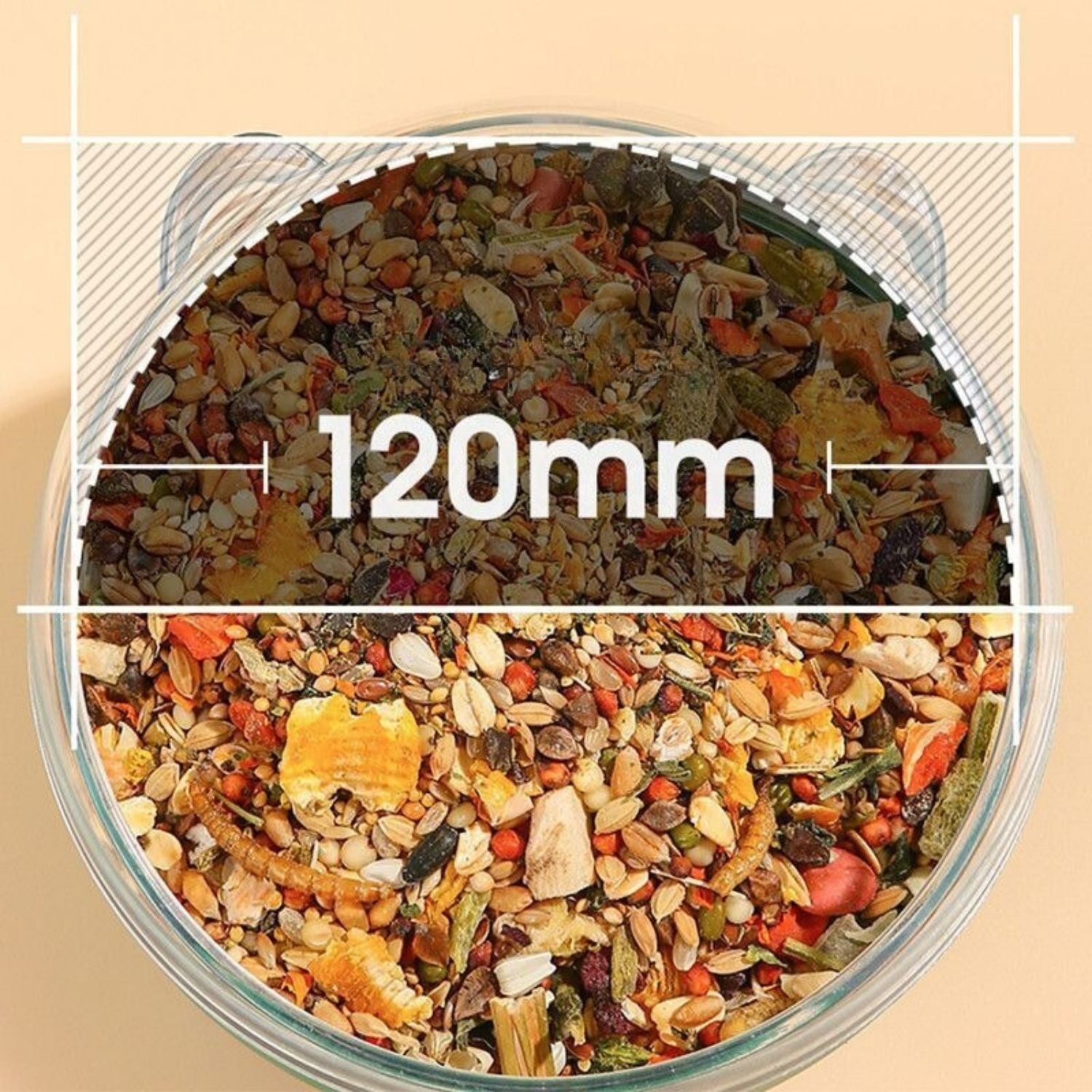 Hamster Antikantel Rijstkom voer in bak met diameter van 120mm